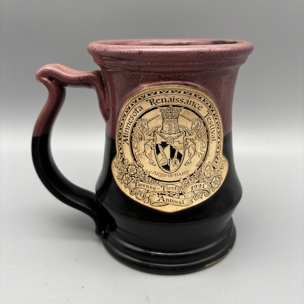 Vintage 1991 Minnesota Renaissance Festival 5" Mug Arts Of Hand David‎ Plute